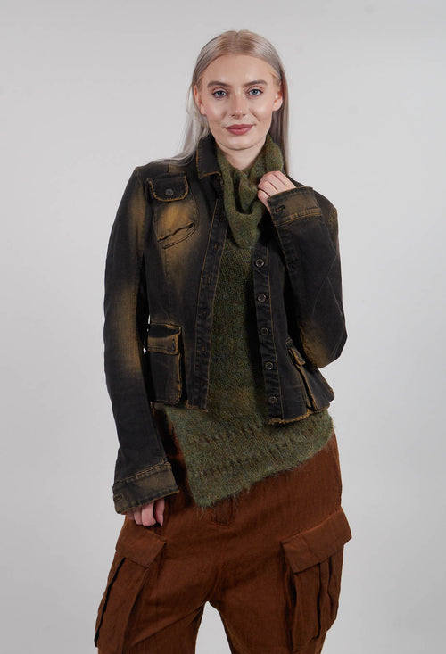 Cropped Jean Jacket in Denim Tumeric