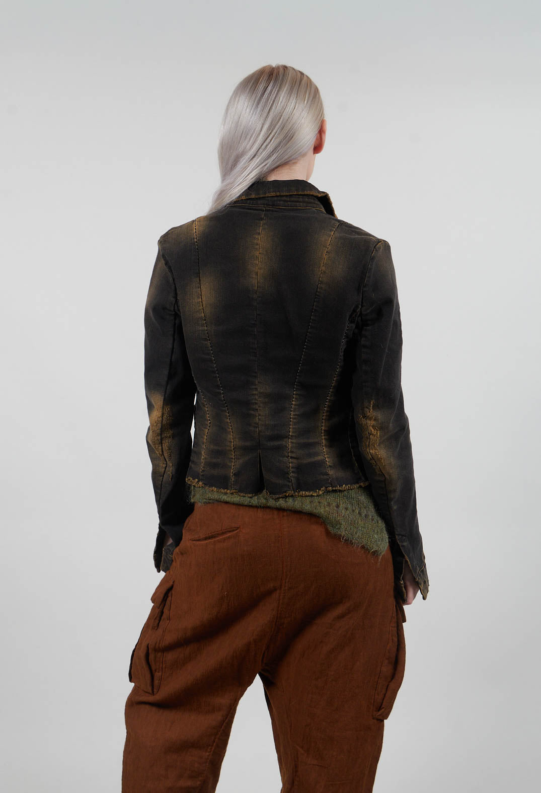 Cropped Jean Jacket in Denim Tumeric