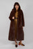Longline Faux Fur Coat in Chocolate