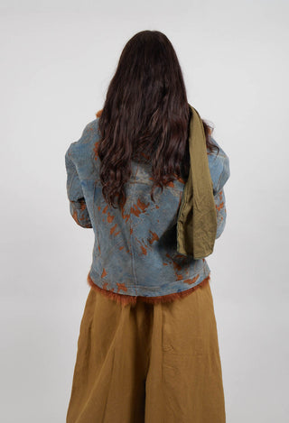 Denim Jacket with Fur Lining and Trim