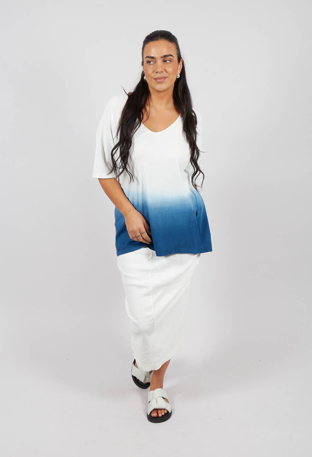 Classic Hobble Skirt with Elastane in Sahne