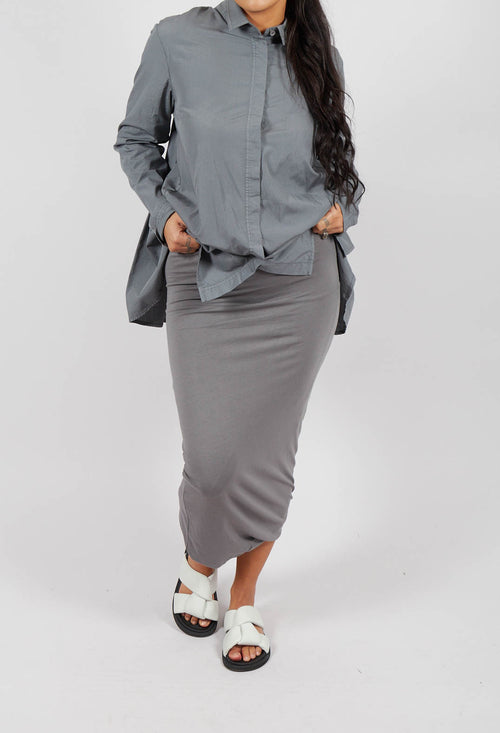 Twist Hem Skirt in Light Grey