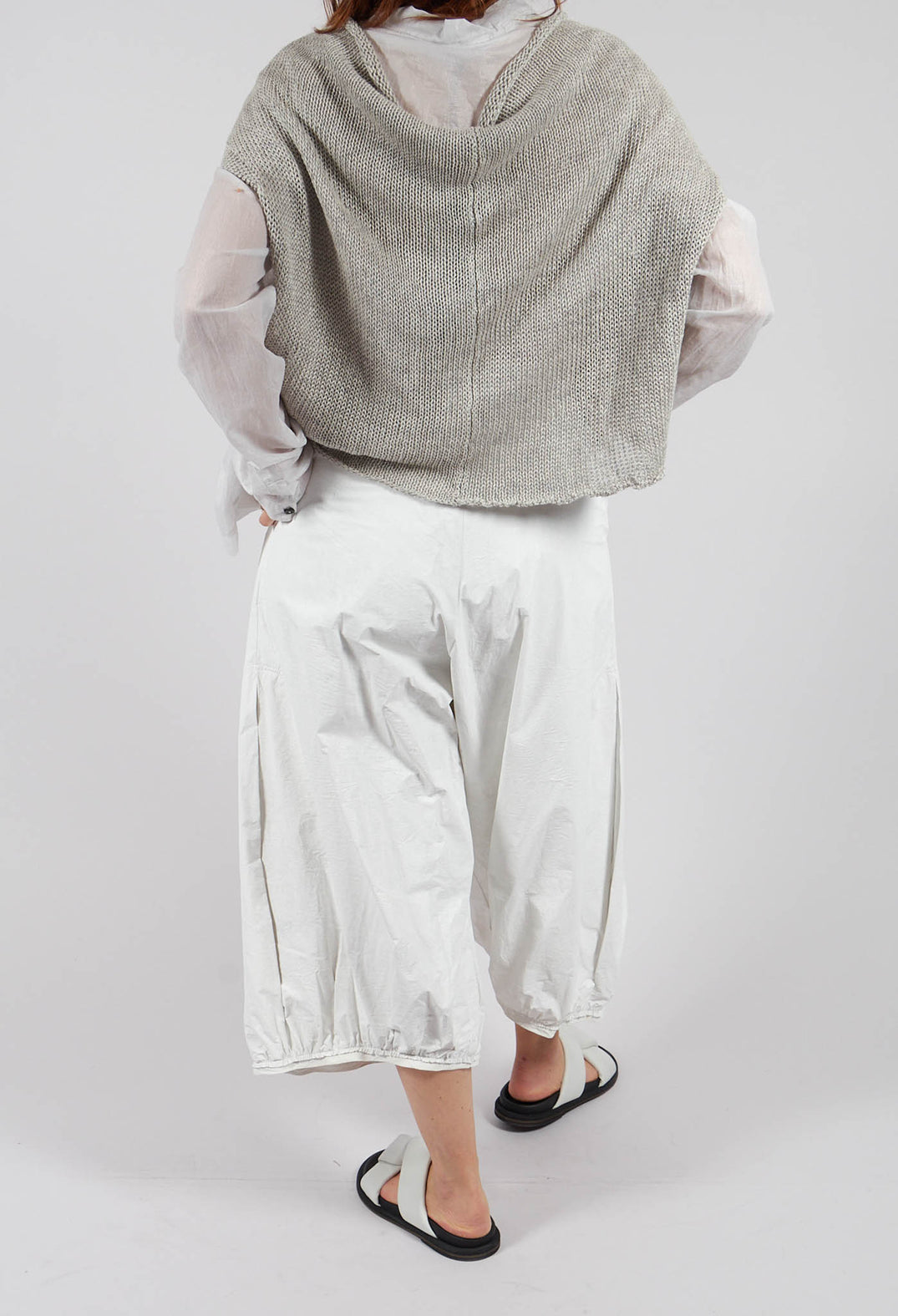Pleat Front Trousers in Starwhite Brush