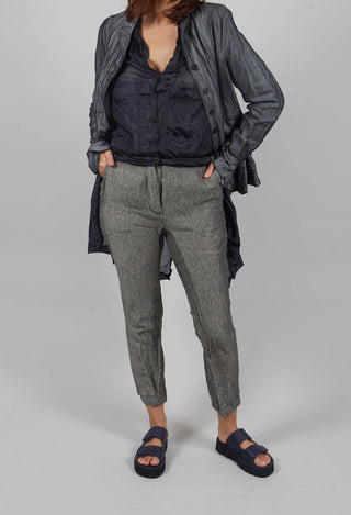 Asymmetric Belt Loop Trouser in Black Dust