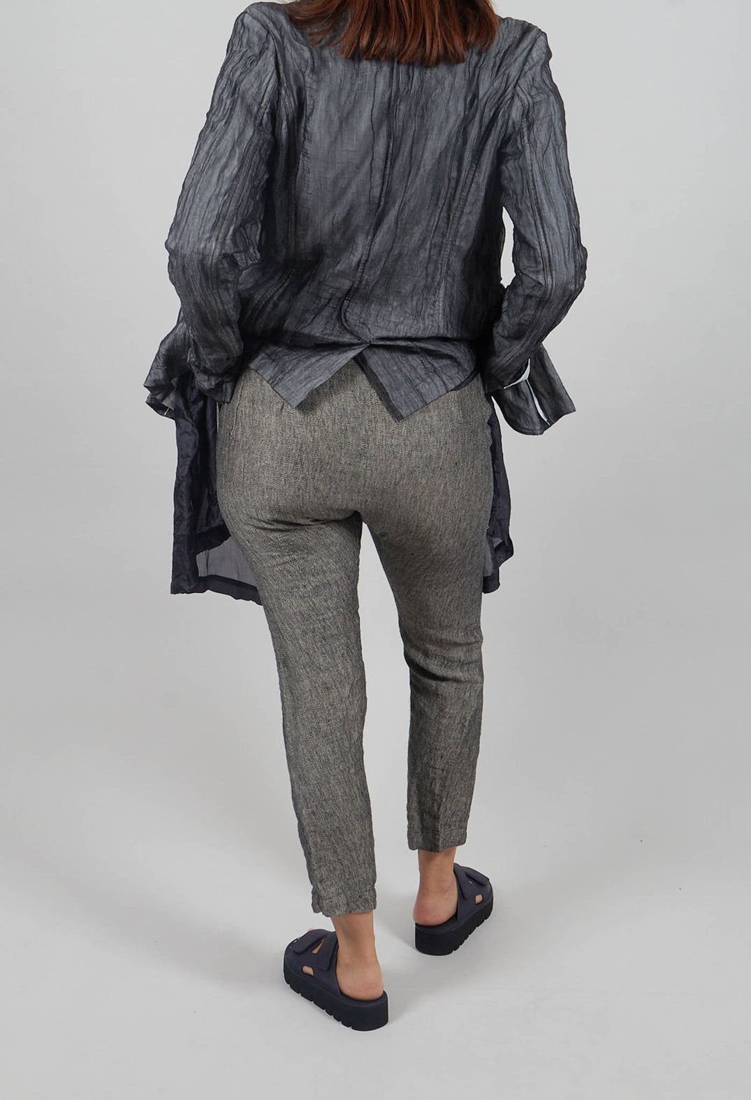 Asymmetric Belt Loop Trouser in Black Dust