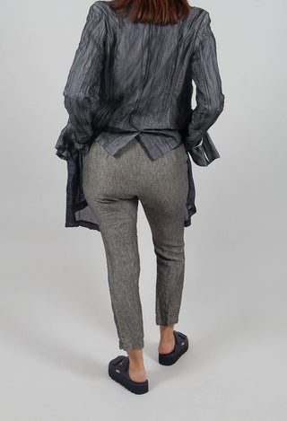 Asymmetric Belt Loop Trouser in Black Dust