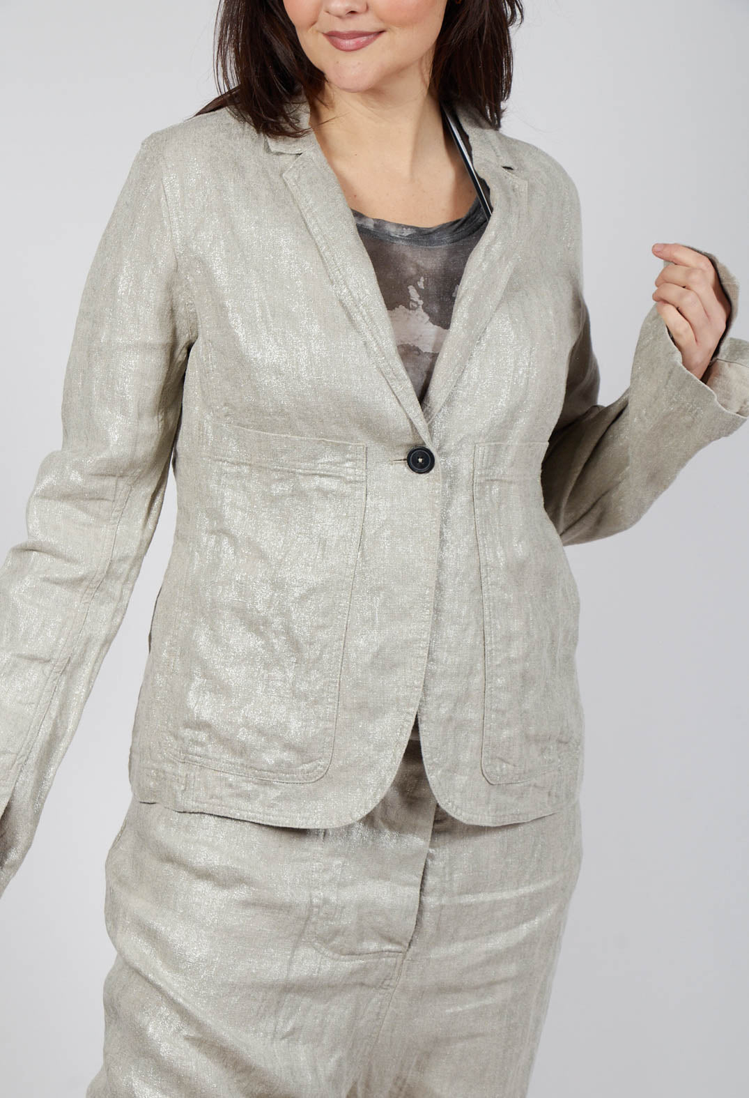 Single Button Jacket in Dust Sparkle