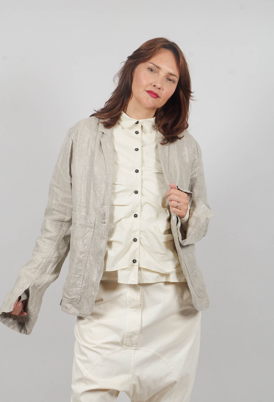 Single Button Jacket in Dust Sparkle