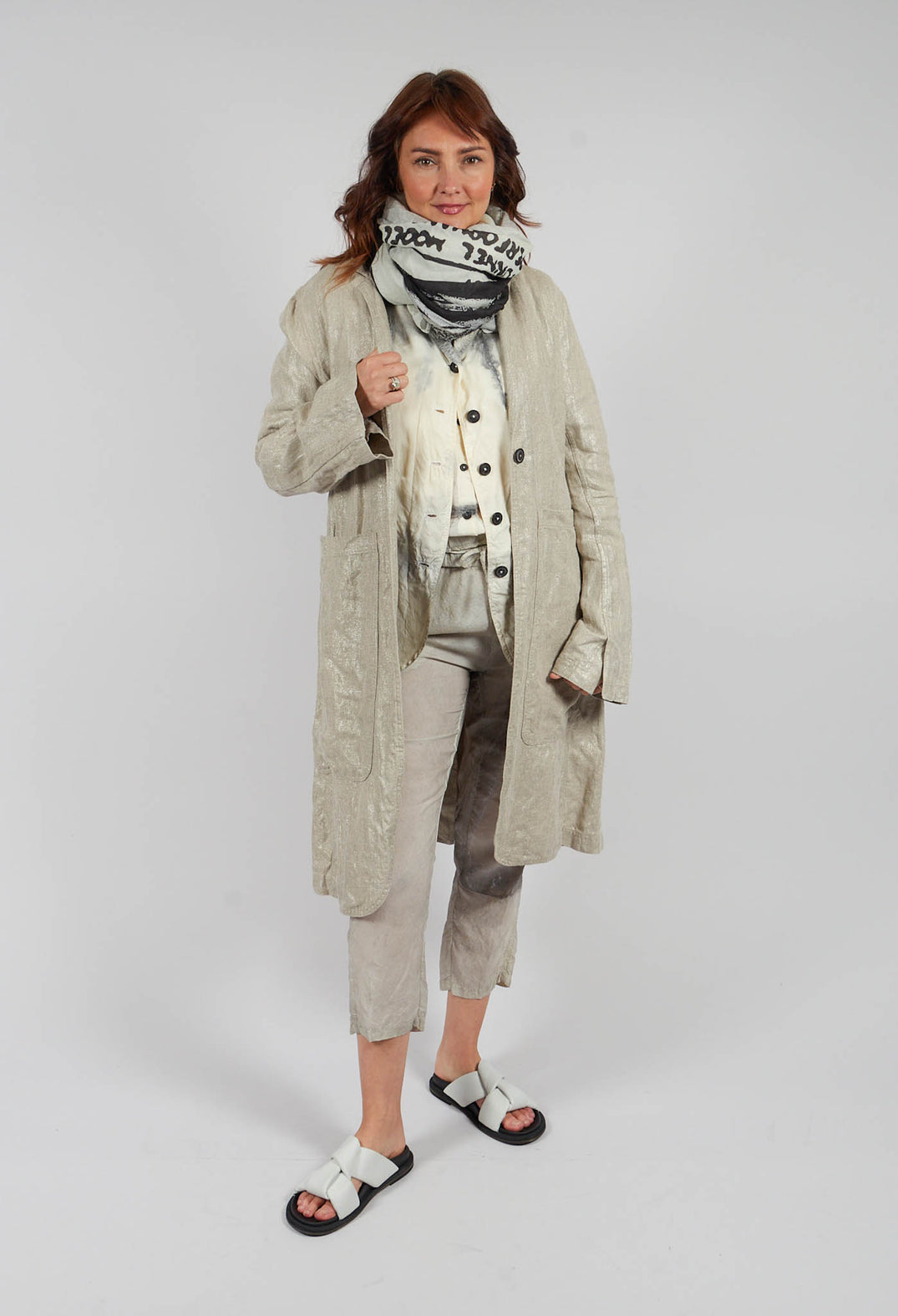 Slim Fit Drawstring Trousers in Moon Pigment