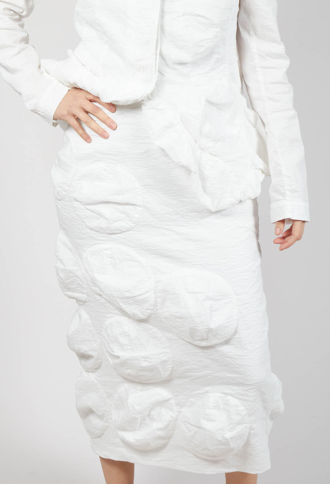 Pencil Bubble Skirt in Starwhite