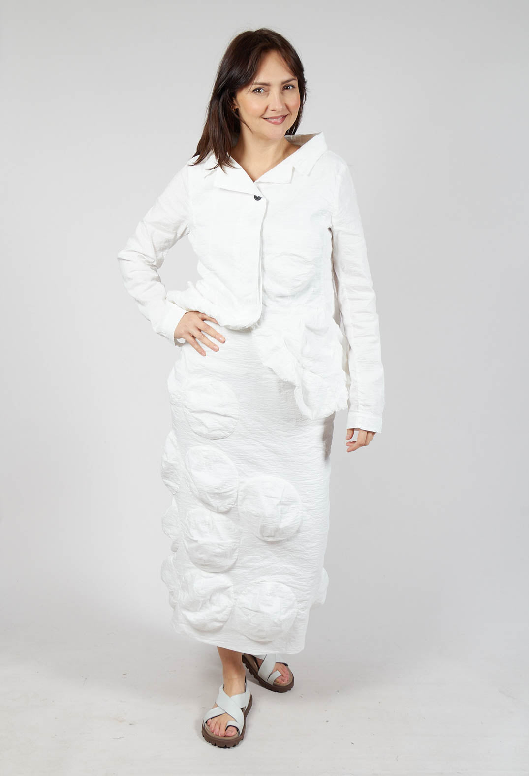 Pencil Bubble Skirt in Starwhite