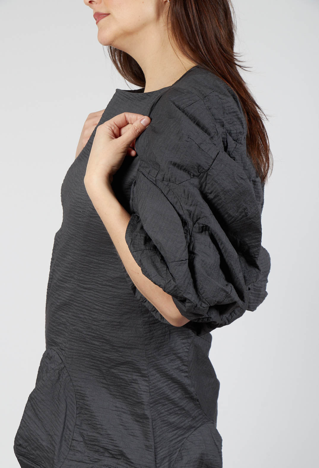 Cropped Bubble Jacket in Asteroid
