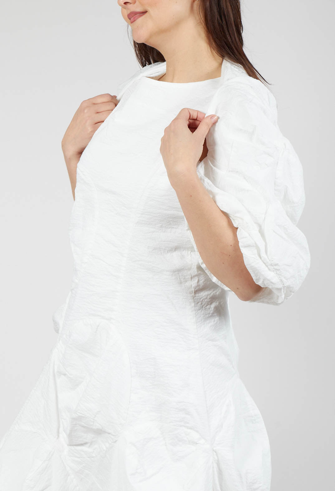Cropped Bubble Jacket in Starwhite