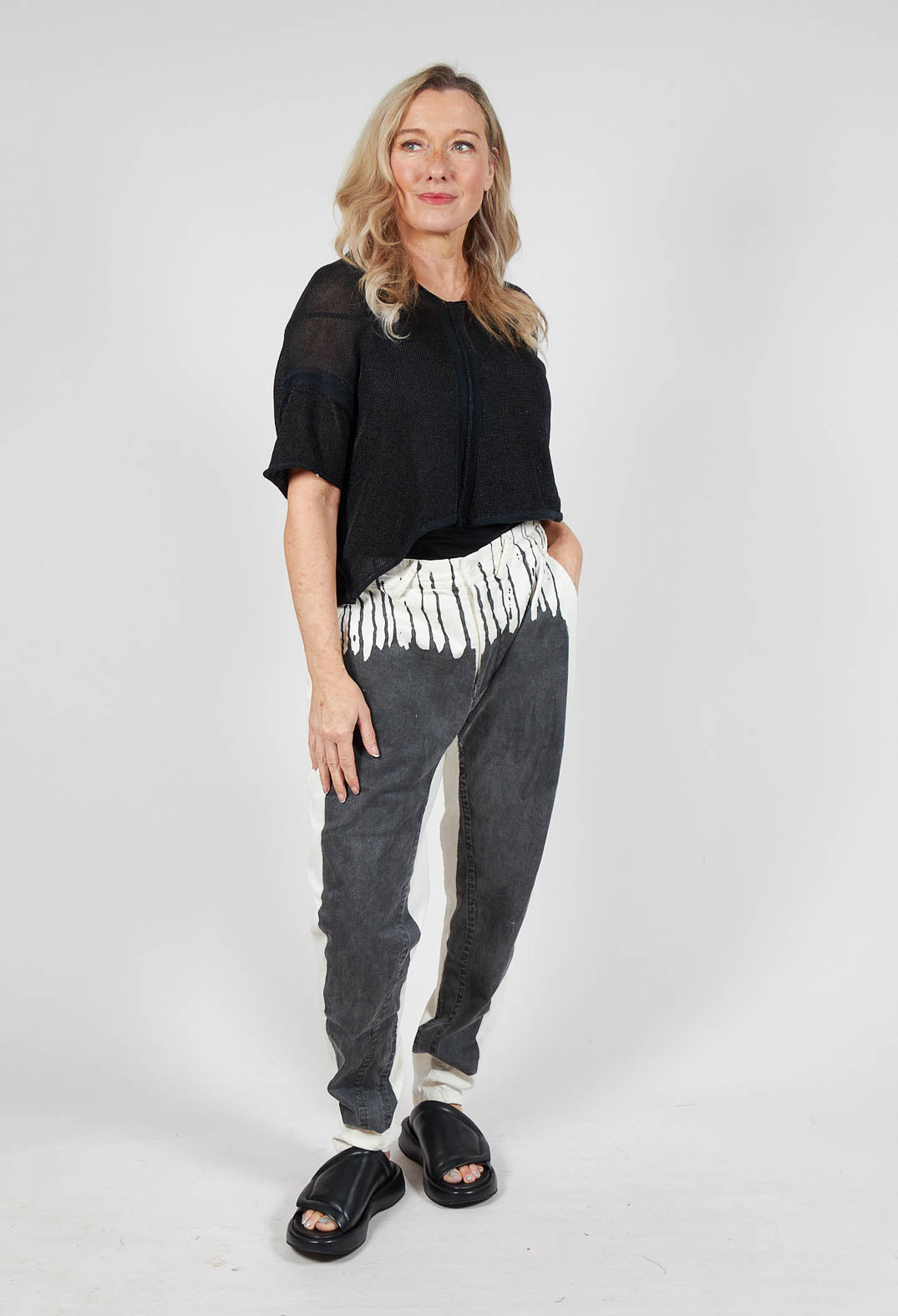 Cropped Metallic Knit in Black Sparkle