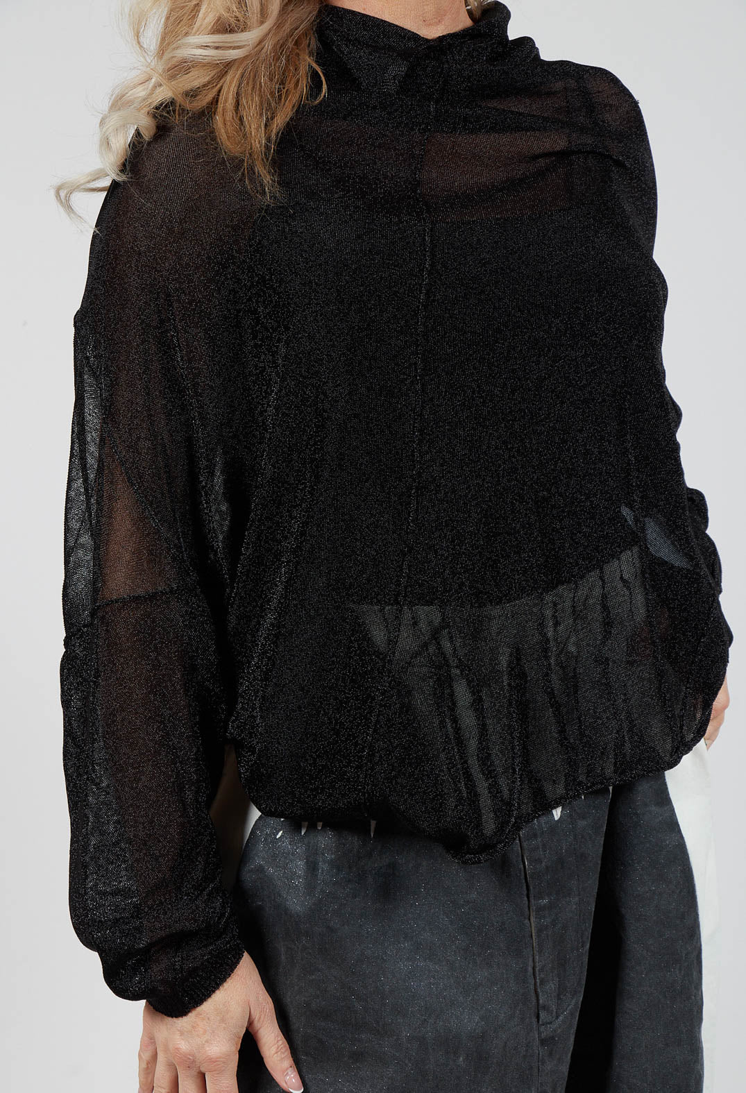 Rundholz Mainline Oversized Sheer Knit in Black Sparkle – Olivia May