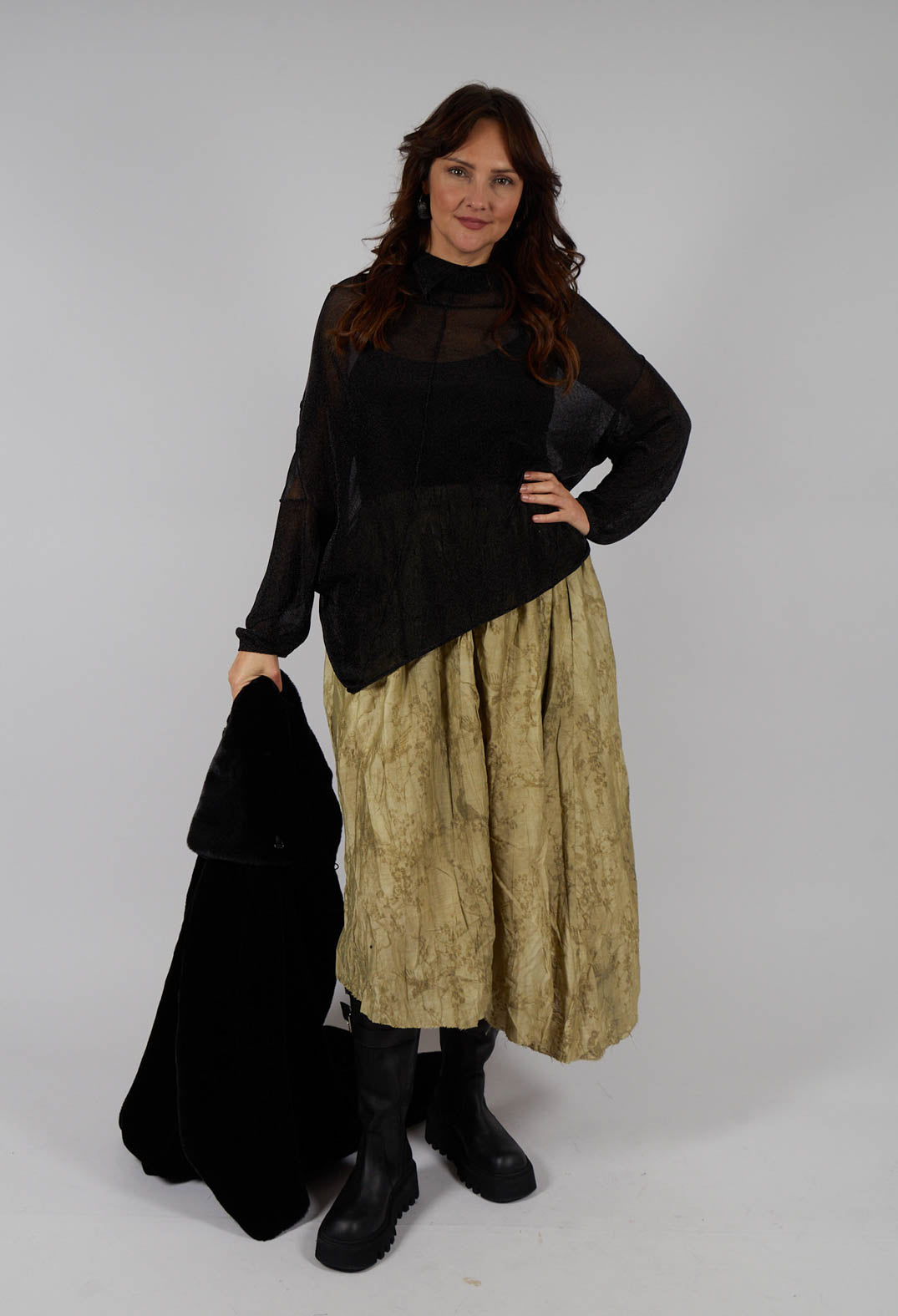 Patterned Skirt in Moss