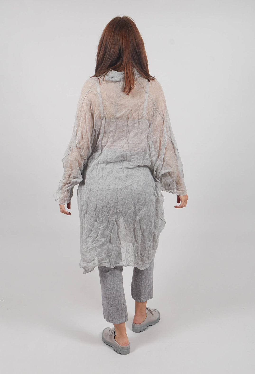 Sheer Knitted Dress in Moon Mel