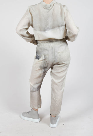 Slim Fit Drawstring Trousers in Moon Pigment