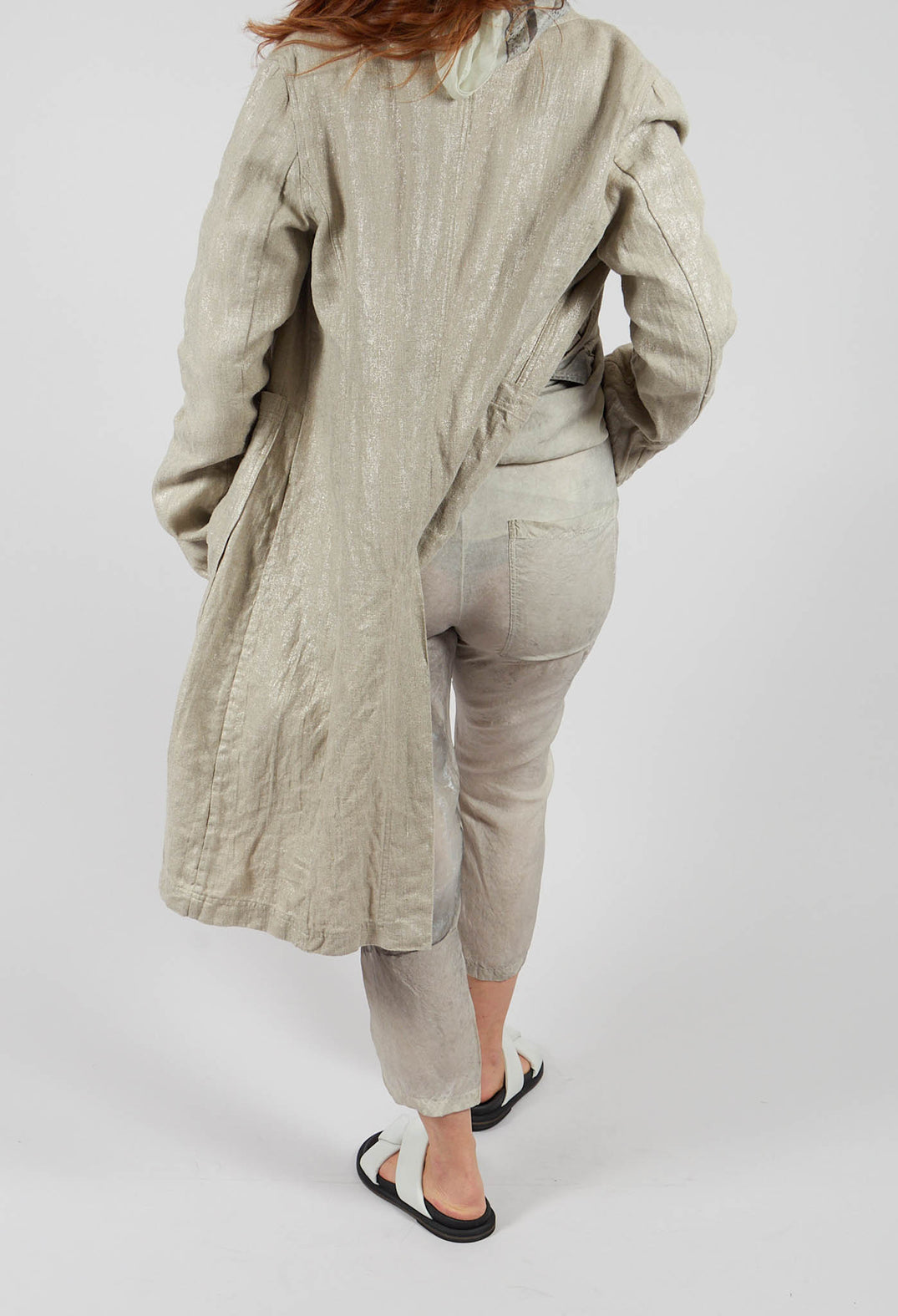 Slim Fit Drawstring Trousers in Moon Pigment