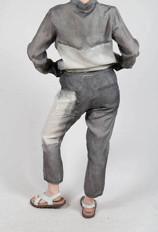 Slim Fit Drawstring Trousers in Asteroid Pigment