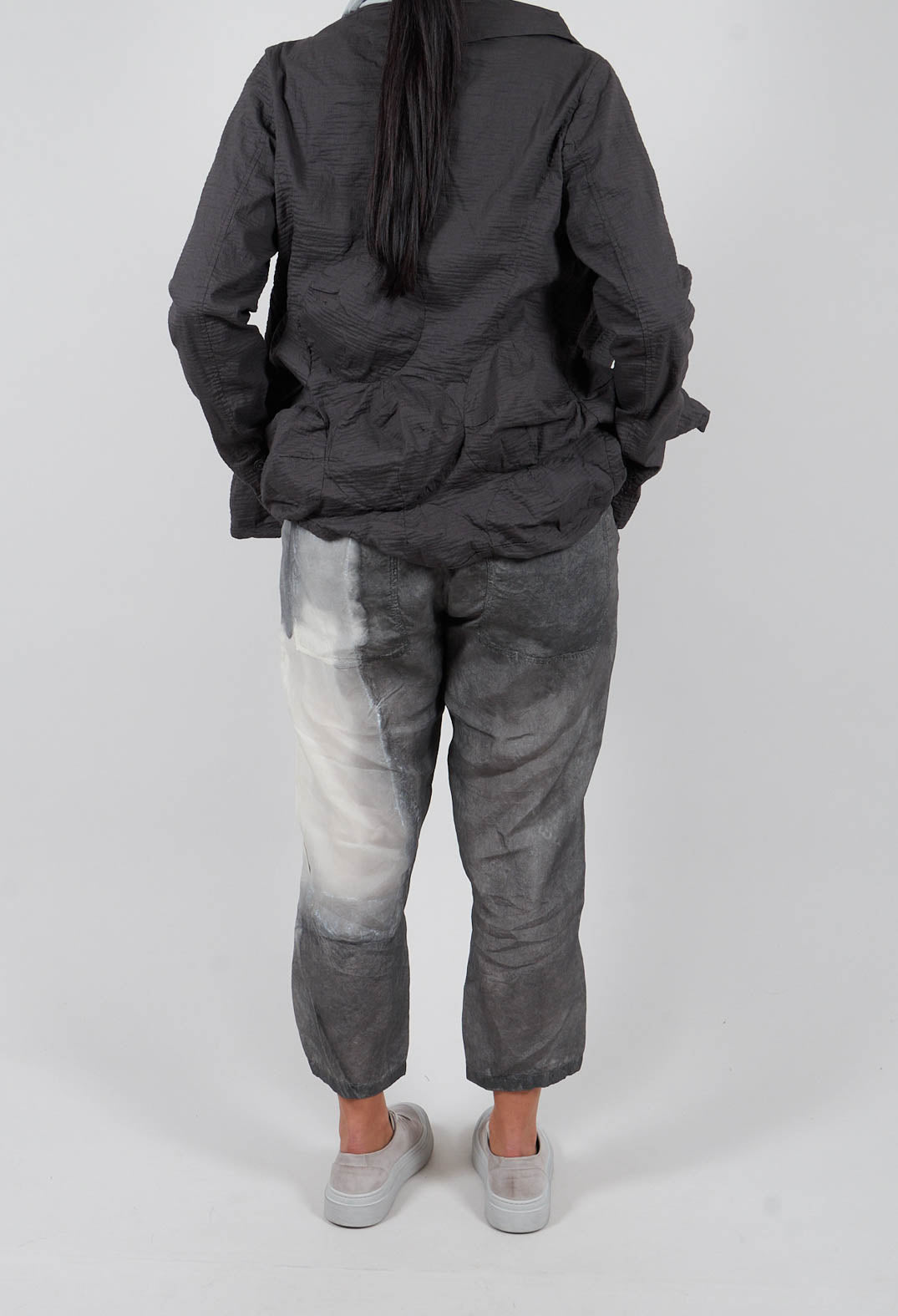 Slim Fit Drawstring Trousers in Asteroid Pigment