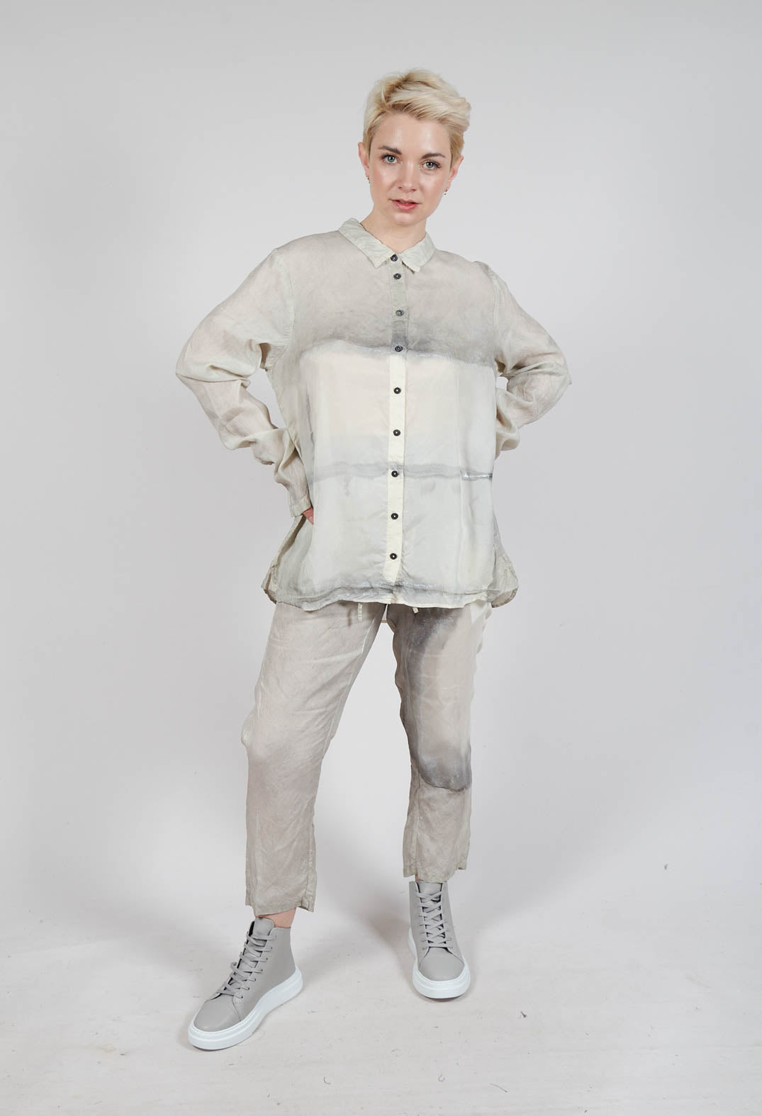 Button Up Shirt in Moon Pigment