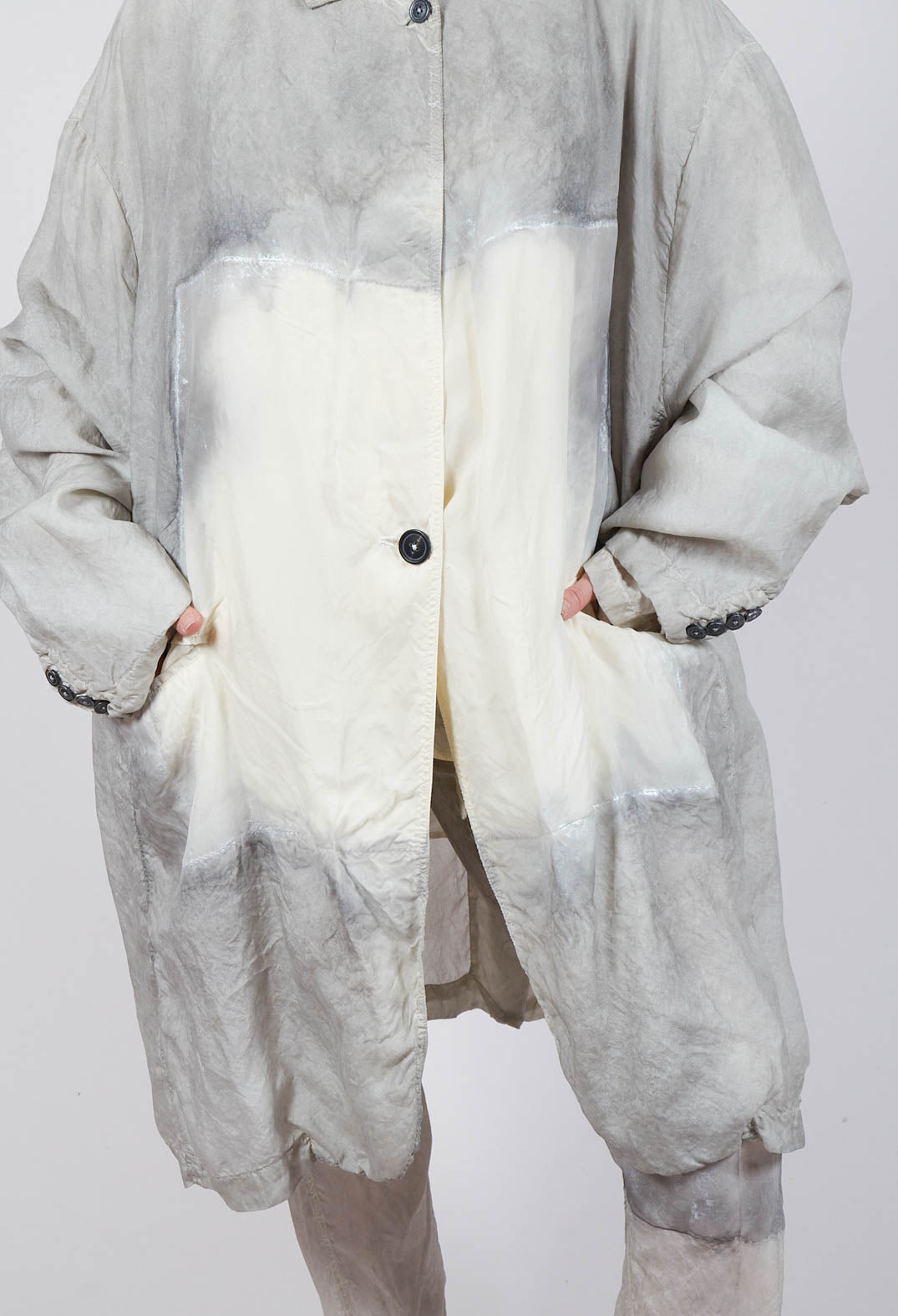 Loose Fit Coat in Moon Pigment