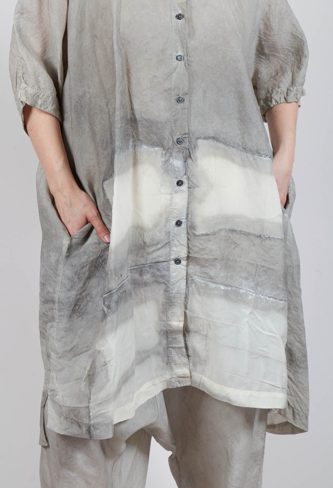 Shirt Dress in Moon Pigment