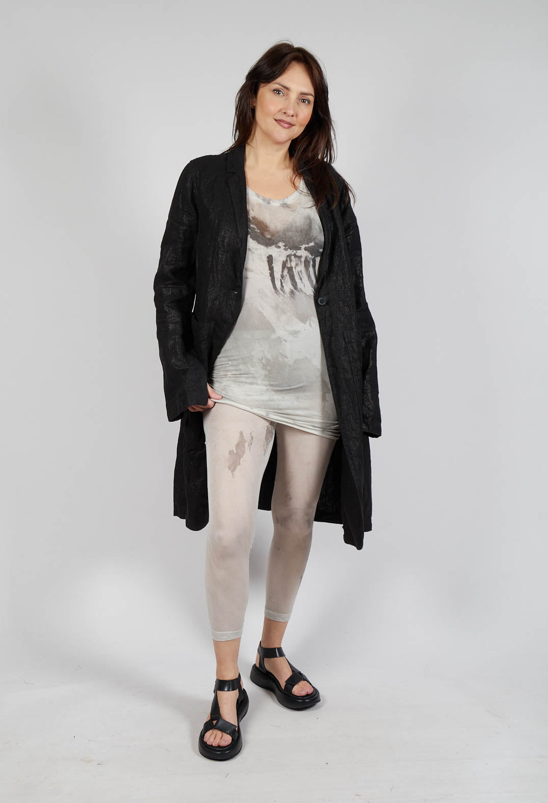Sheer Print Leggings in Moon Pigment
