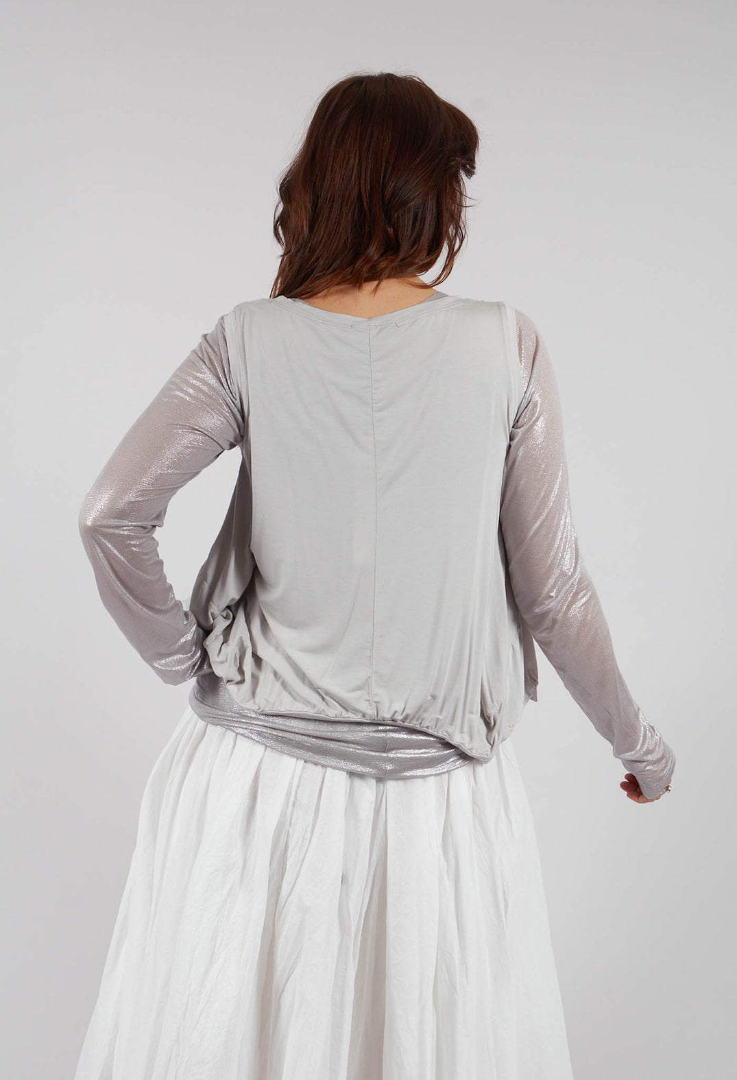 Curved Sleeveless Top in Moon
