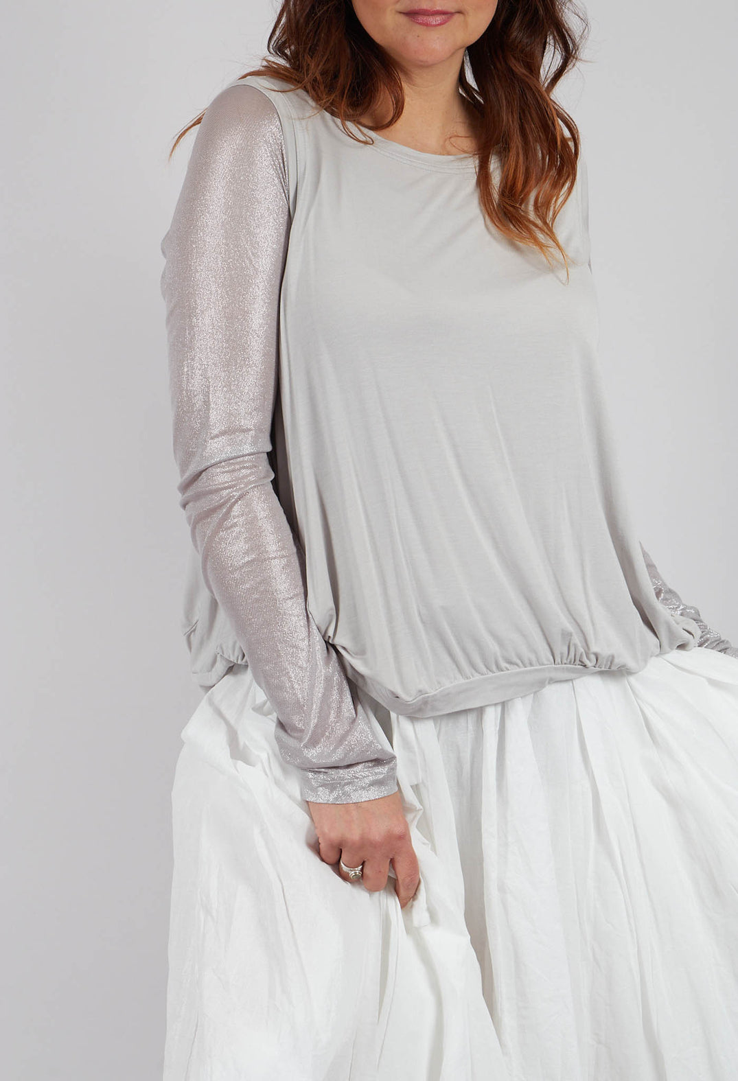 Curved Sleeveless Top in Moon