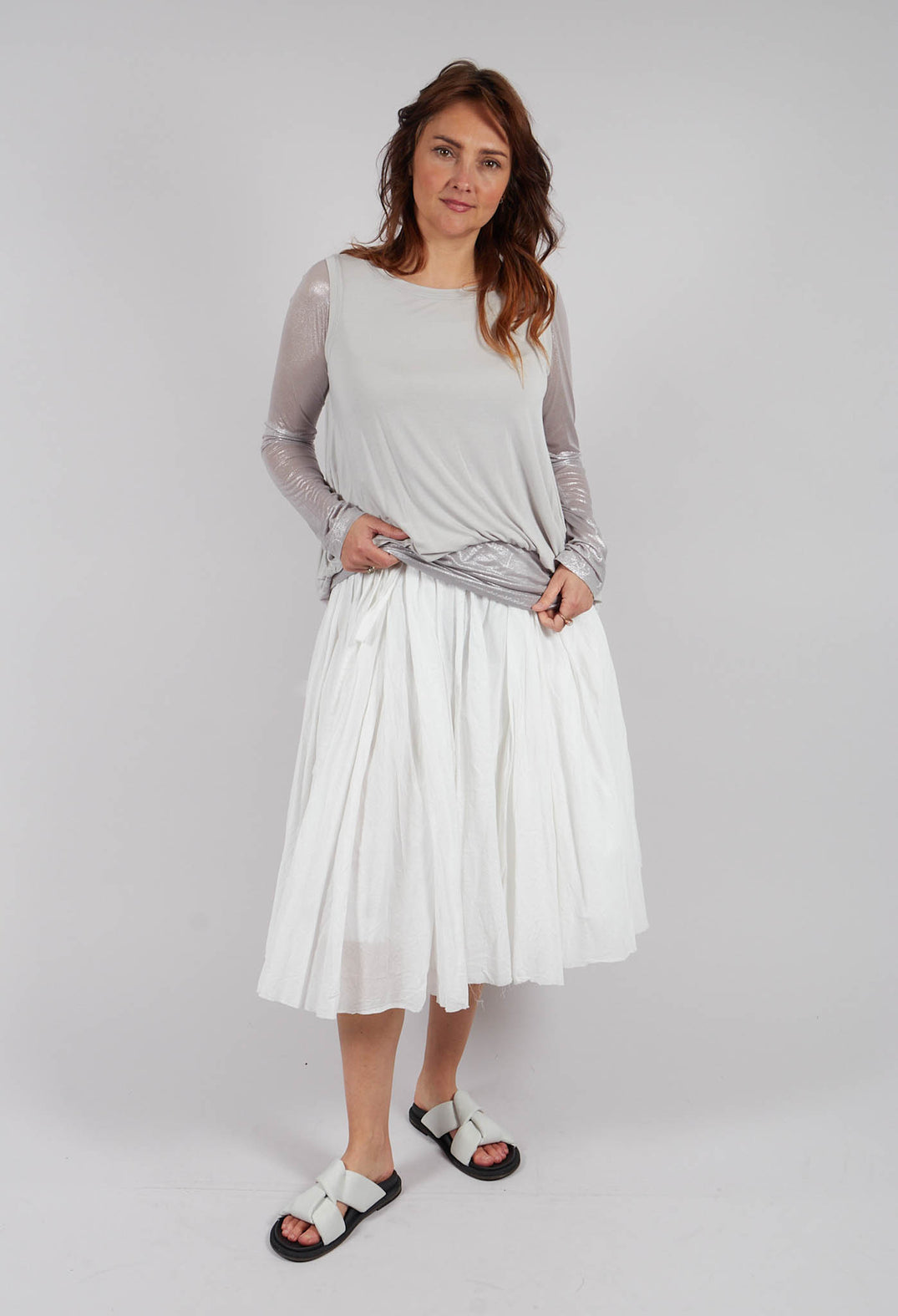Pleated Skirt in Starwhite