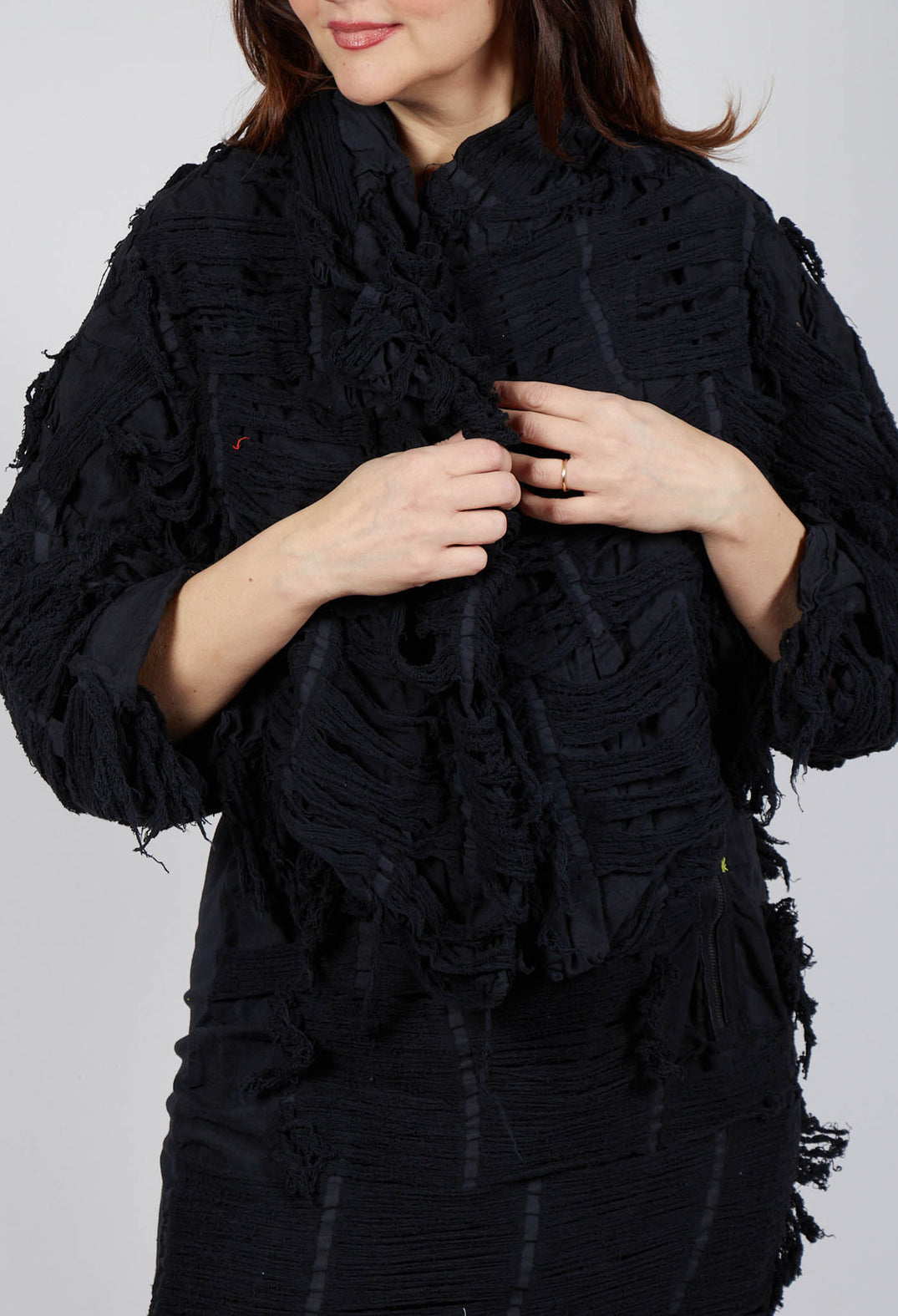 Shredded Jacket in Black