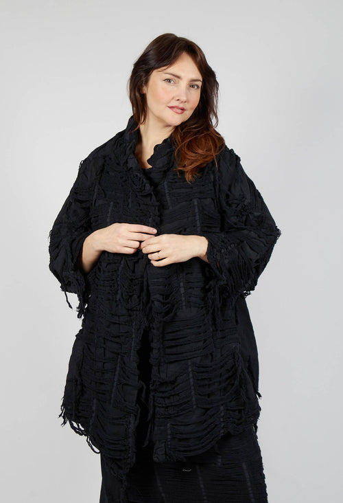 Shredded Coat in Black