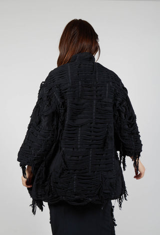 Shredded Coat in Black