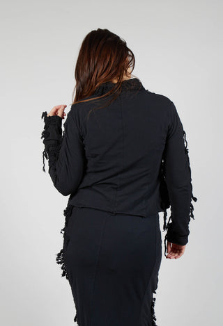 Fitted Shredded Jacket in Black