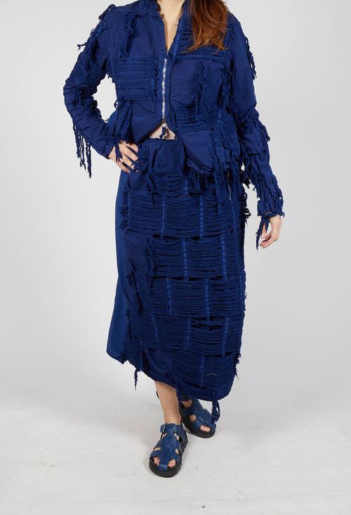 Shredded Front Skirt in Ocean