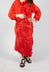 Shredded Front Skirt in Mandarine