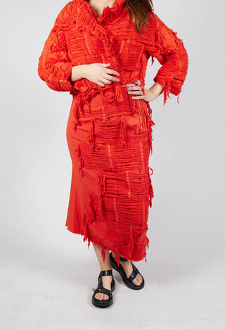 Shredded Front Skirt in Mandarine