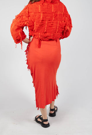 Shredded Front Skirt in Mandarine