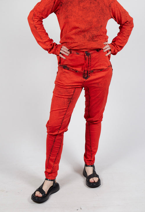 Slim Tapered Jeans in Mandarine Dye