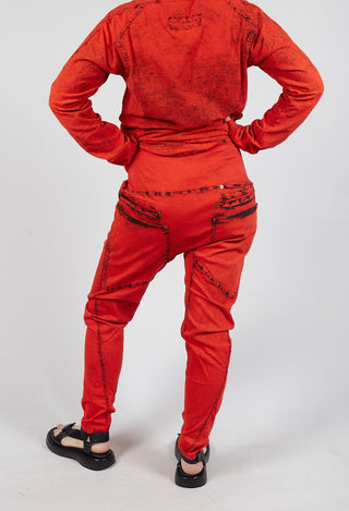Slim Tapered Jeans in Mandarine Dye