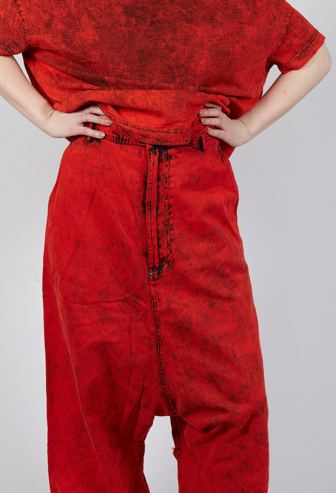 High-Waisted Drop-Crotch in Mandarine Dye