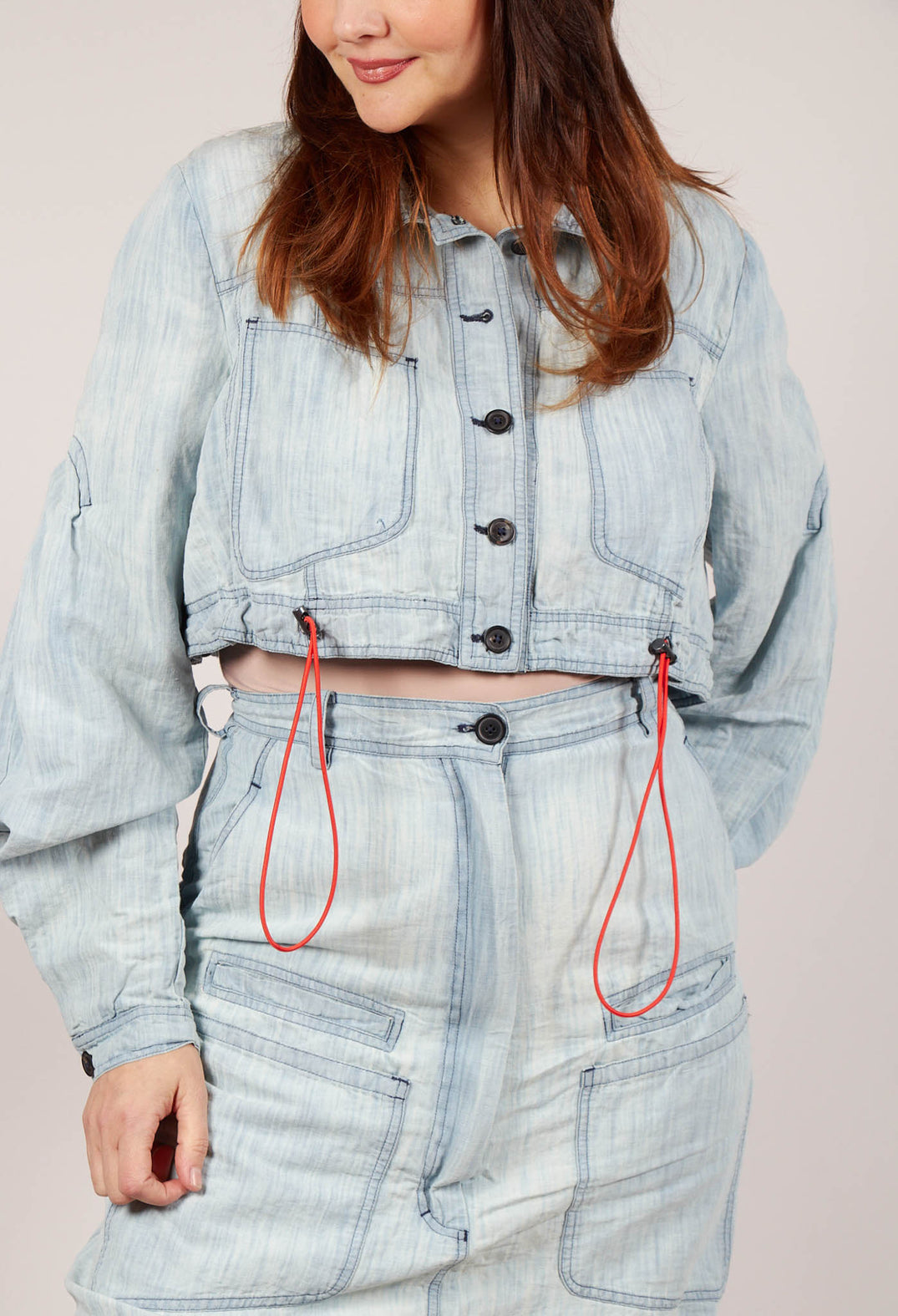 Cropped Lightweight Utility Jacket in Semibleach