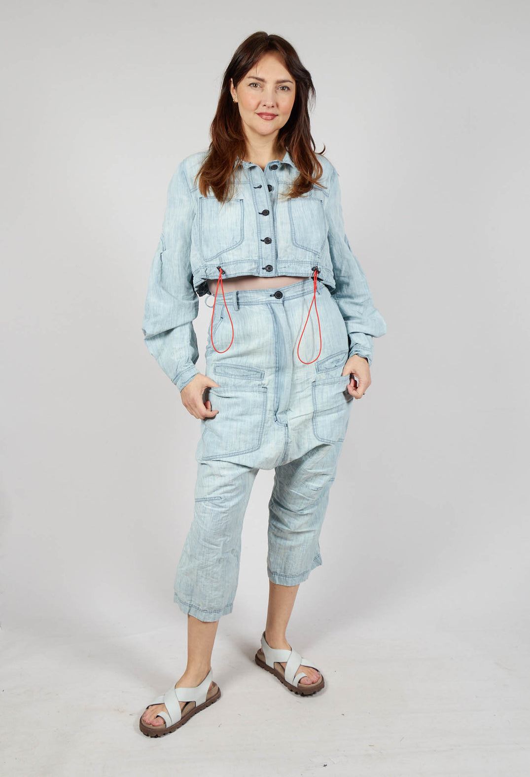 Cropped Lightweight Utility Jacket in Semibleach