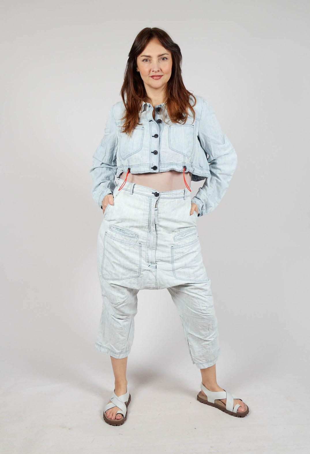 Cropped Lightweight Utility Jacket in Bleachwash
