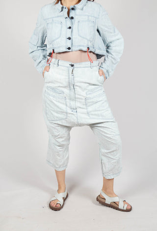 Drop-Crotch Straight Leg Jeans in Bleachwash