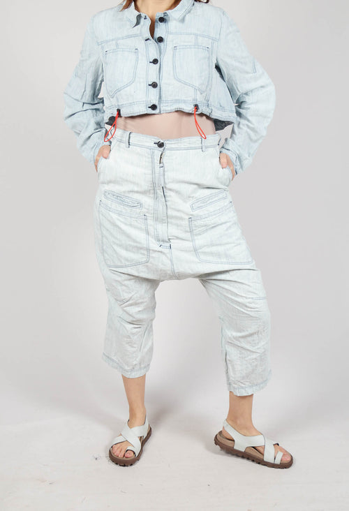 Drop-Crotch Straight Leg Jeans in Bleachwash