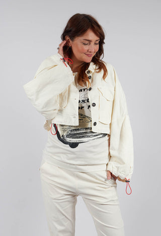 Cropped Utility Jacket in Greige