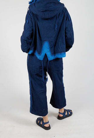 Extreme Drop-Crotch Midi Jeans in Ocean Dye